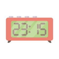 Retro digital table clock icon, cartoon style