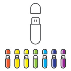 Simple icons flash cards in a flat style and different colors. 