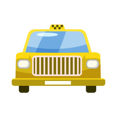 Taxi car icon in cartoon style