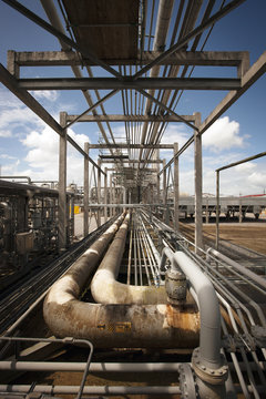 Steel casing pipe in a factory