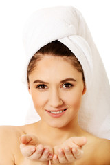 Beauty woman with turban towel