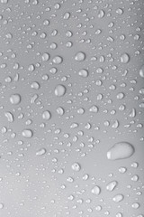 Drops of water on a color background. Gray