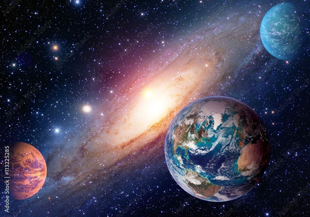 Wall mural space planet galaxy milky way earth mars universe astronomy solar system astrology. elements of this