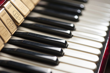 Close up of an accordion