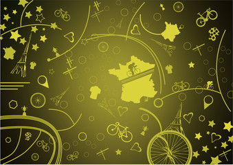 Obraz premium Tour de france jaune noir vive le tour
