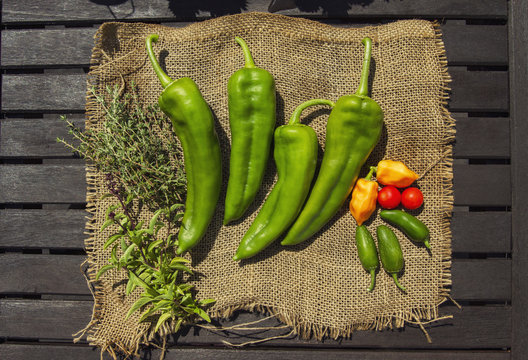 Green chili peppers