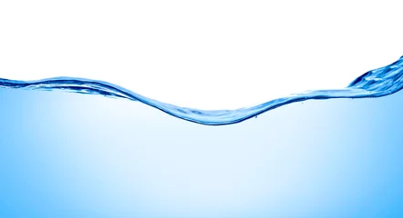 Tuinposter Water blauwe watergolf vloeistof plons bubbeldrank