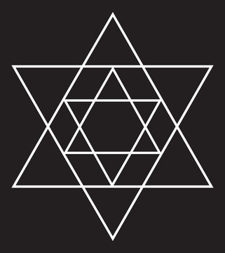 white star of david on black clip art preview