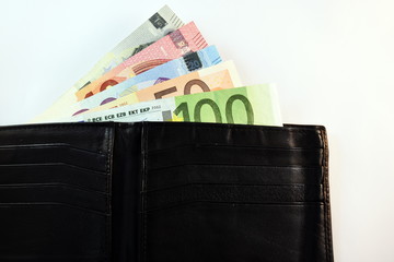 Different Close up EURO Bank note and currency  