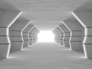 empty light big hall 3D rendering