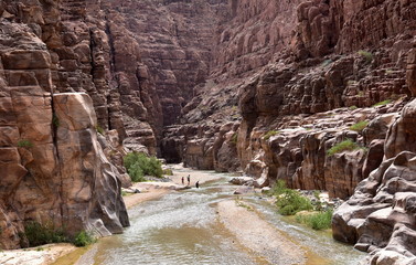 Wadi Mujib, known from the Hebrew Bible as River Arnon, is a river in Jordan which enters the Dead...