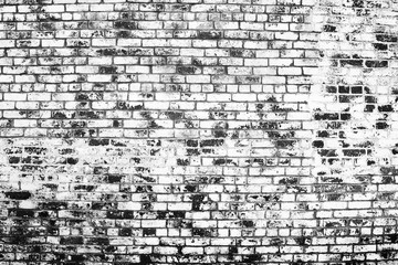 Background of old Wall bricks Black and white 