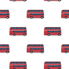 seamless pattern of the classic red double-decker London bus.