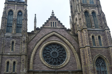 Fototapeta na wymiar Montreal Anglican Christ Church Cathedral in Montreal downtown