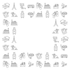 Vector set of travel icons Linear design