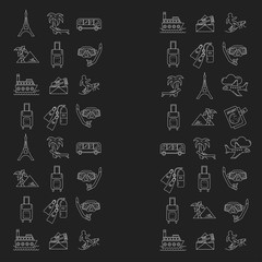 Vector set of travel icons Linear design