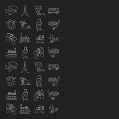 Vector set of travel icons Linear design