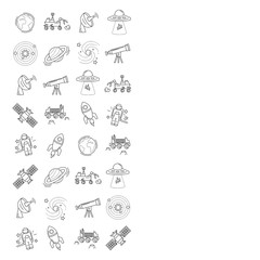 Vector set of space and astronomy icons