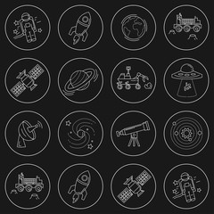 Vector set of space and astronomy icons