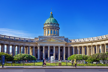 Obraz premium Kazan Cathedral or Cathedral of Our Lady of Kazan on Nevsky Prospect in St. Petersburg, Russia