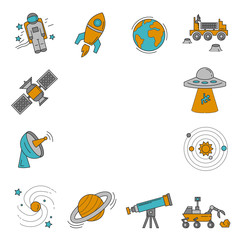 Vector set of space and astronomy icons