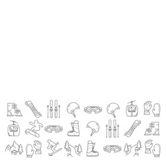 Vector set of snowboard and ski icons