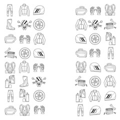 Vector set of linear motorcycle icons