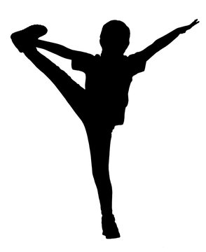 recommend clip art: Black silhouette of a child isolated on white