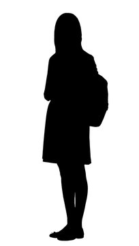 recommend clip art: Black silhouette of a child isolated on white