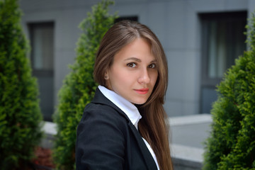 Beauty smiling business girl (teacher, student, schoolgirl)