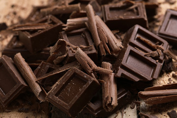 Chocolate pieces background