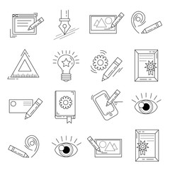Vector icons set Creative process
