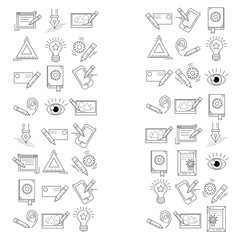 Vector icons set Creative process