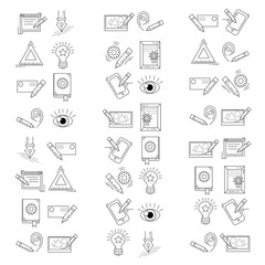 Vector icons set Creative process