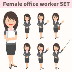 Obraz premium 女性会社員 アジア人セット