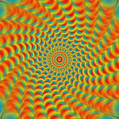 Abstract image in the form of a combination of colored circles and ovals. Color vector illustration.