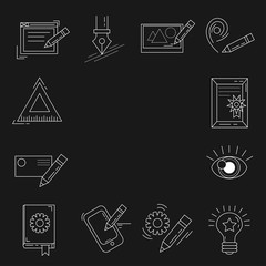 Vector icons set Creative process