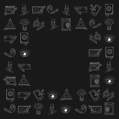 Fototapeta premium Vector icons set Creative process