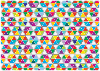 Colorful bright vector background with symmetrical shapes isolated on white
