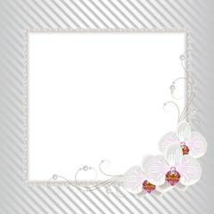 Floral frame with pearls