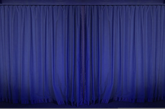 blue curtain stage for background