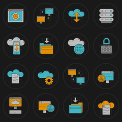 Cloud storage Vector icons set