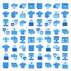 Cloud storage Vector icons set