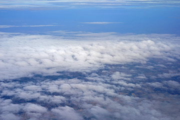 Plakat clouds view from the window of an airplane