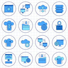 Cloud storage Vector icons set