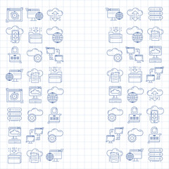 Cloud storage Vector icons set