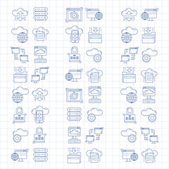 Cloud storage Vector icons set