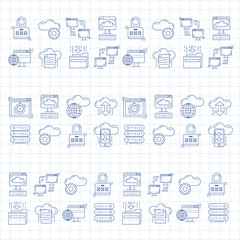 Cloud storage Vector icons set