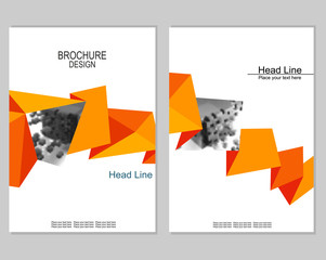 Vector brochure cover templates with blurred abstract cubes. Business brochure cover design. EPS 10