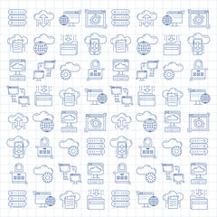 Cloud storage Vector icons set